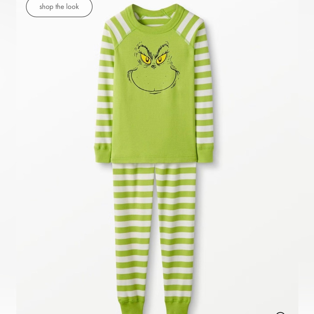 Hanna Andersson Green Grinch Kids Pajama Set